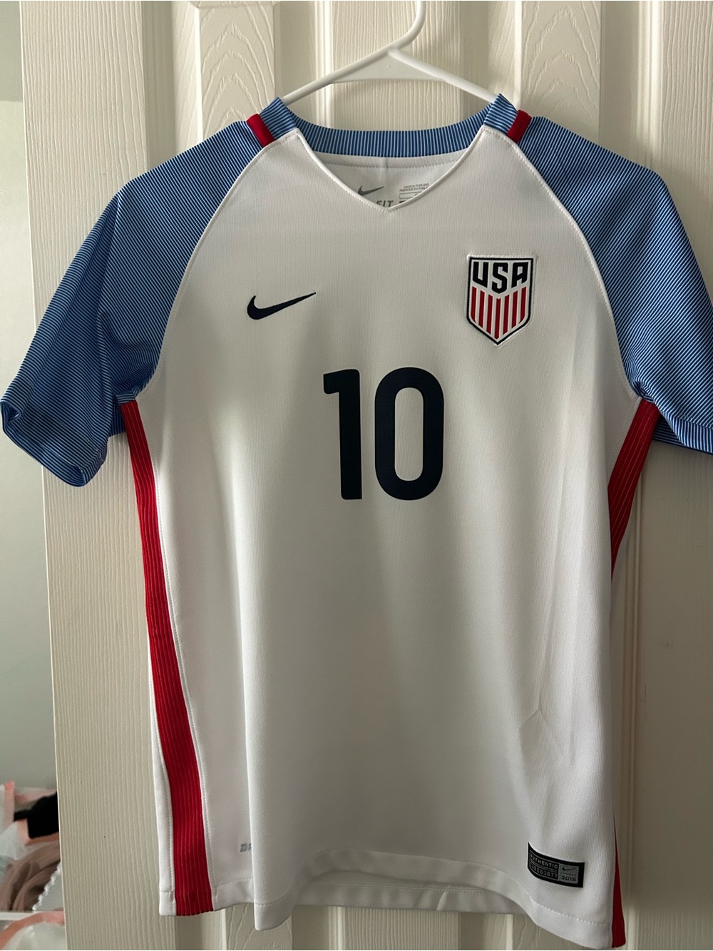 Nike White Soccer Jersey with Red Trim